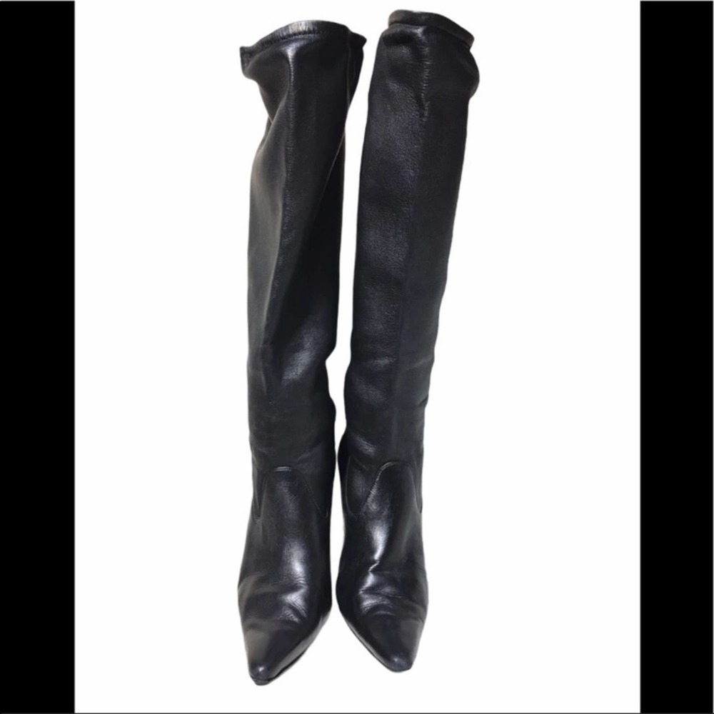 Manolo Blahnik Leather Pascalare Tall Boots 38 - Picture 5 of 16
